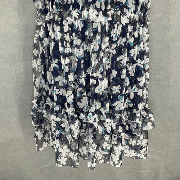 Lane Bryant Floral Ruffle Dress Sz 22 / 24 Flowy Babydoll Sheer Overlay‎ Party - Picture 7 of 13